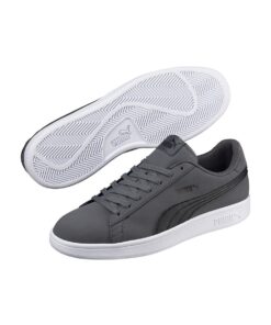 Puma Smash V2 Buck Gray Black White Men's Sneaker Shoes 100352144